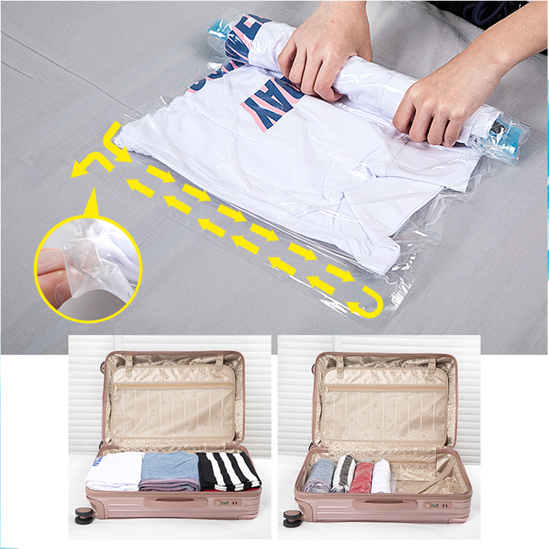 Buy Wholesale China Customized Travel Vacuum Storage Bag Plastic Packing  Hand Roll Vacuum Bag With Zipper For Luggagepopular & Travel Vacuum Storage  Bag at USD 0.26